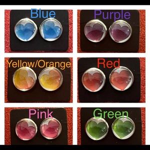 Heart Stud Earrings Set